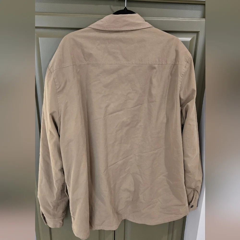 Eddie Bauer fleece lined Voyager shirt jacket khaki